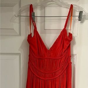 Salmon/coral colored cotton dress in size large.